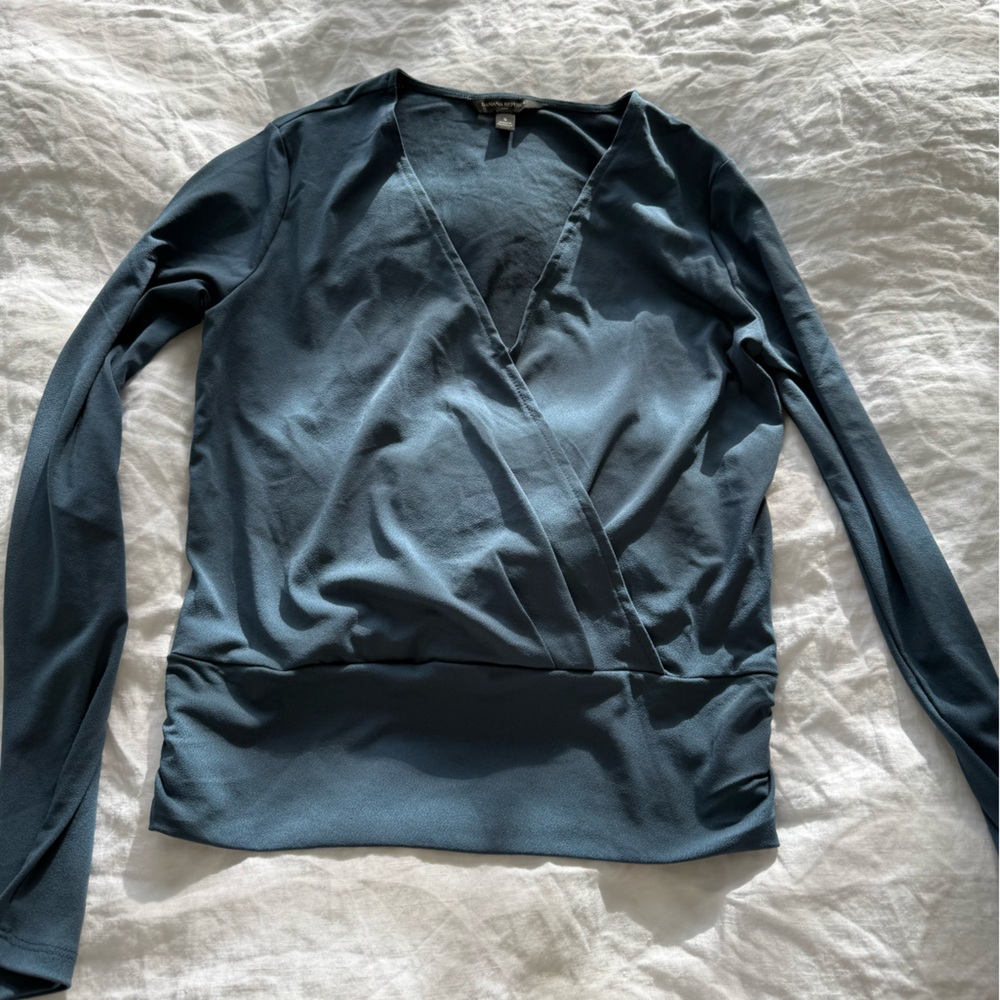 Elegant Dark Blue Satin Bodysuit